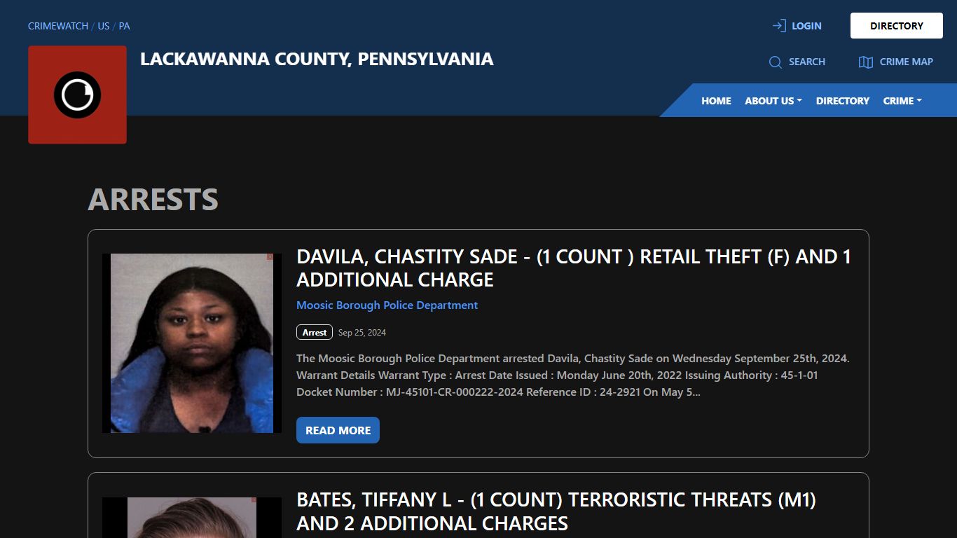 Arrests for Lackawanna County, Pennsylvania - CRIMEWATCH