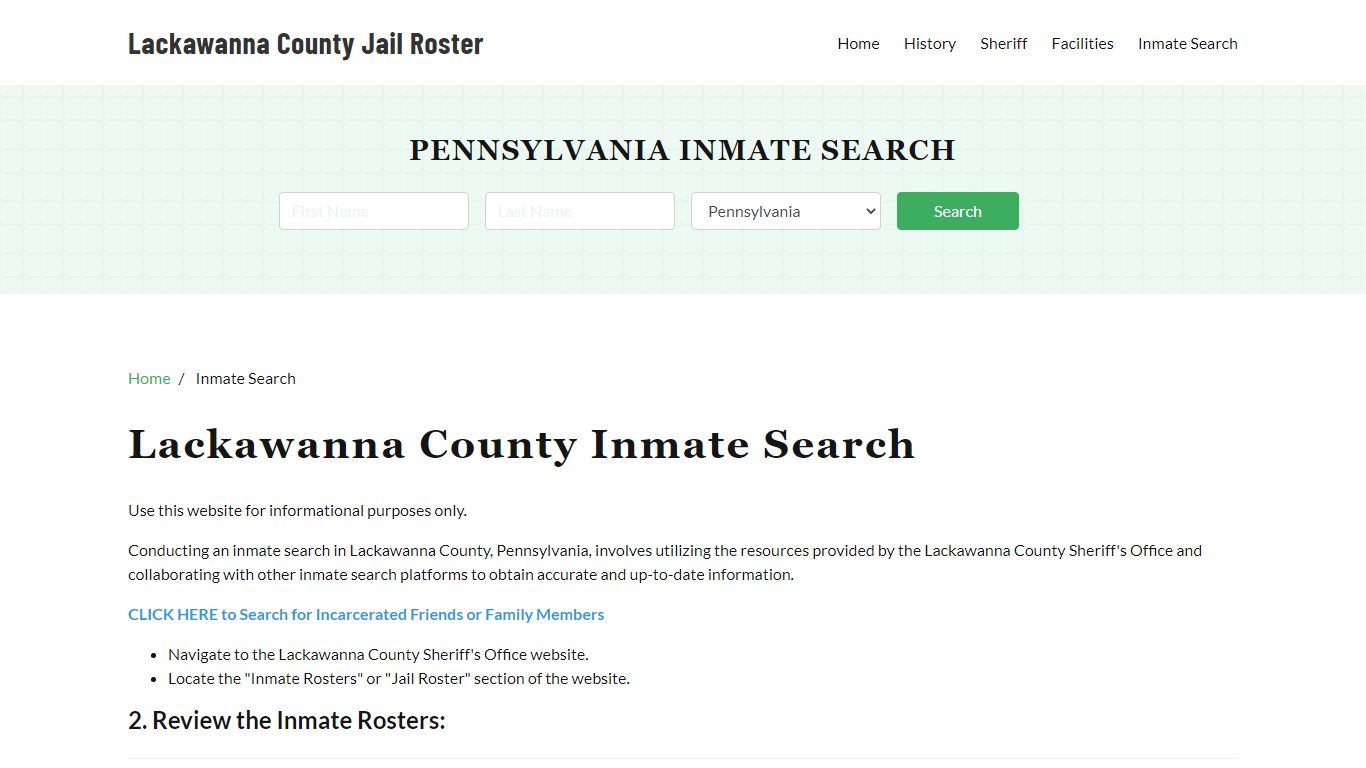 Lackawanna County, PA Detainee Lookup