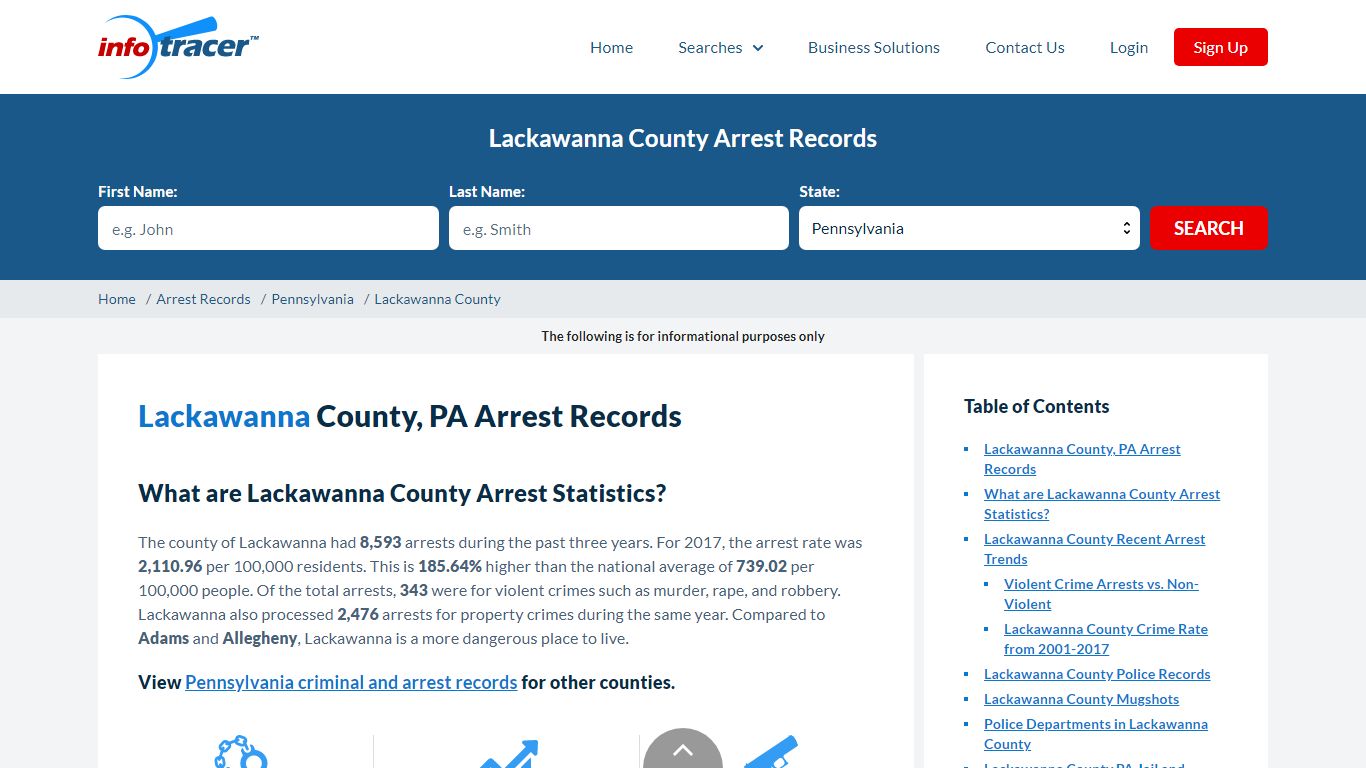 Lackawanna County, PA Arrests, Mugshots & Jail Records - InfoTracer